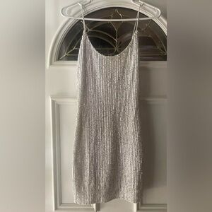 Alice + Olivia silver dress, size:6